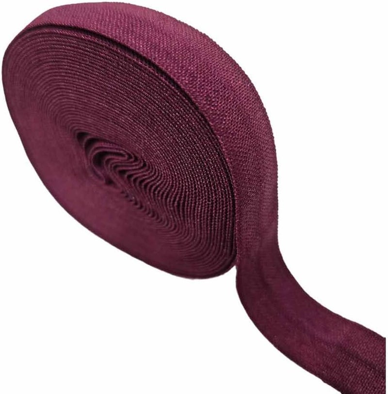 FAYADA Fold Over Elastic,5/8" Foldover FOE Trim Elastic Ribbon,Stretch FOE Band for Hair Ties Headbands Sewing Craft -5 Yards (Wine) - Image 1